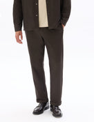 Slim Fit 100% Polyester Casual Trouser - Brown