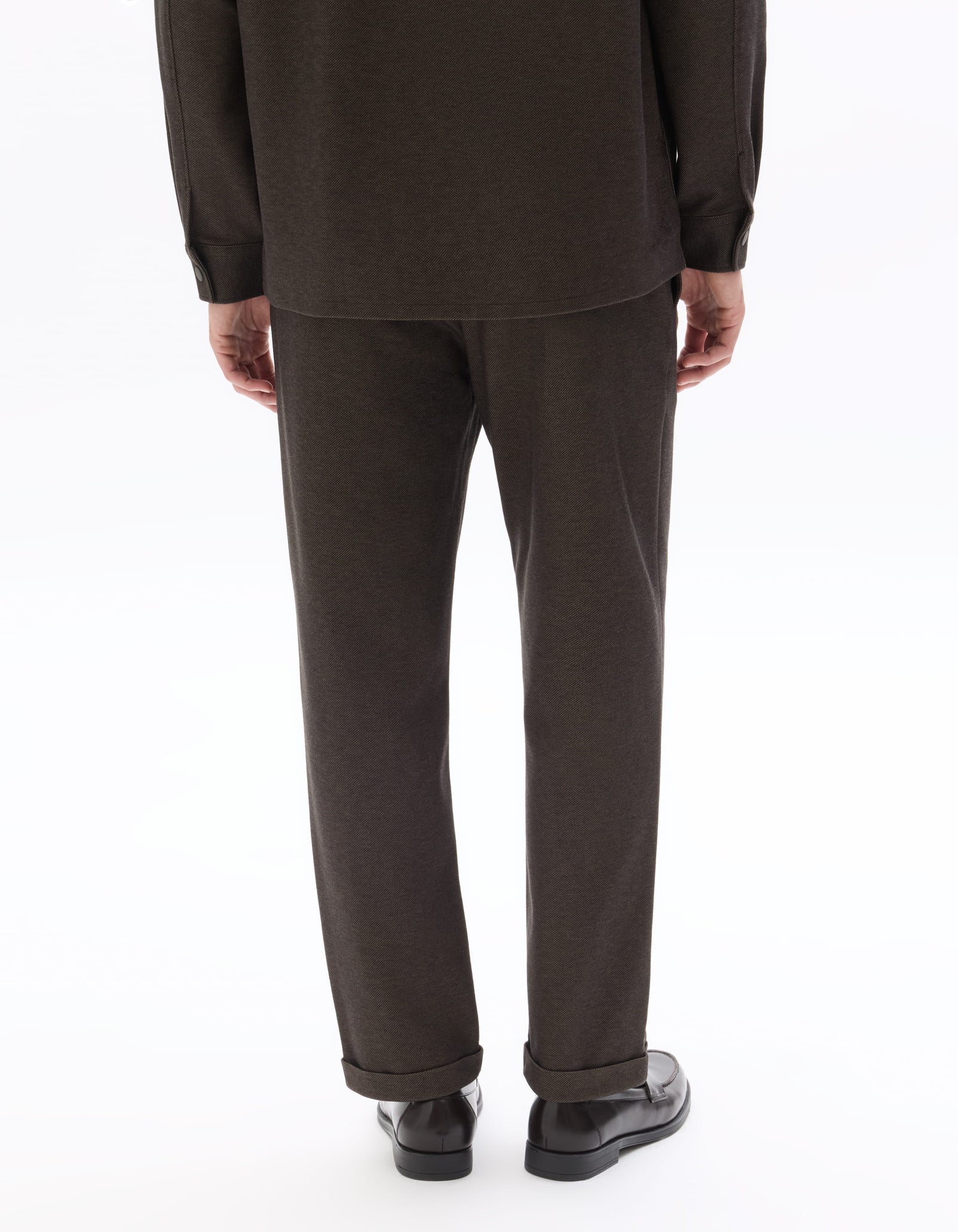 Slim Fit 100% Polyester Casual Trouser - Brown