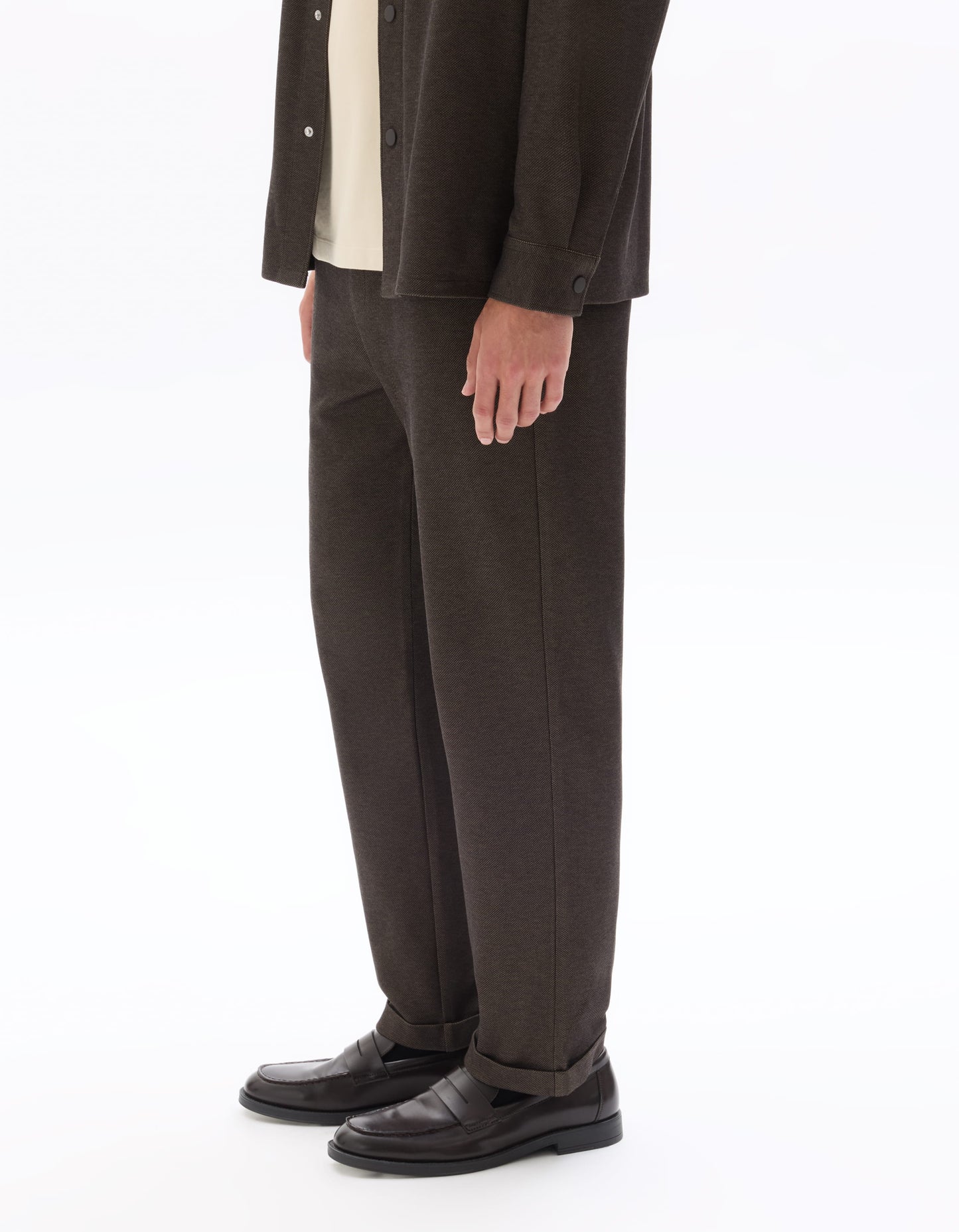 Slim Fit 100% Polyester Casual Trouser - Brown