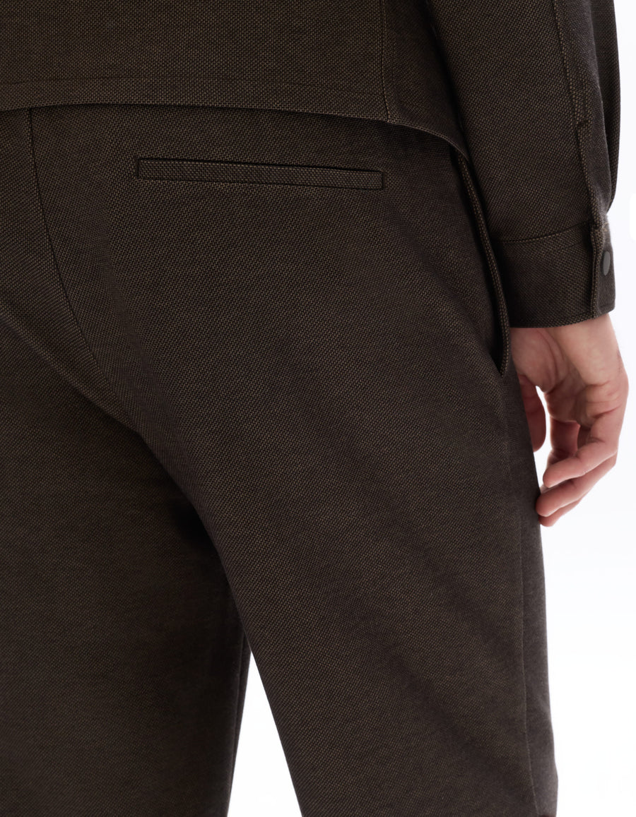 Slim Fit 100% Polyester Casual Trouser - Brown