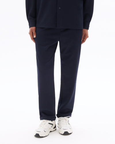 Celio Solid Slim Fit Cotton-Poly-Blend Navy Trousers