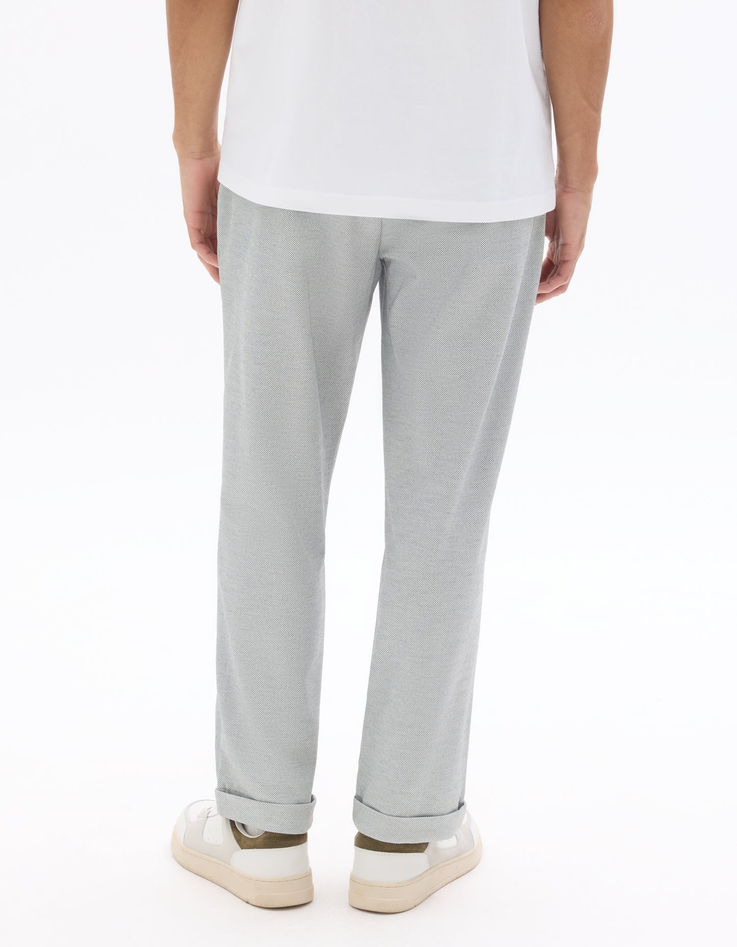 Celio Solid Slim Fit Cotton-Poly-Blend Blue Trousers