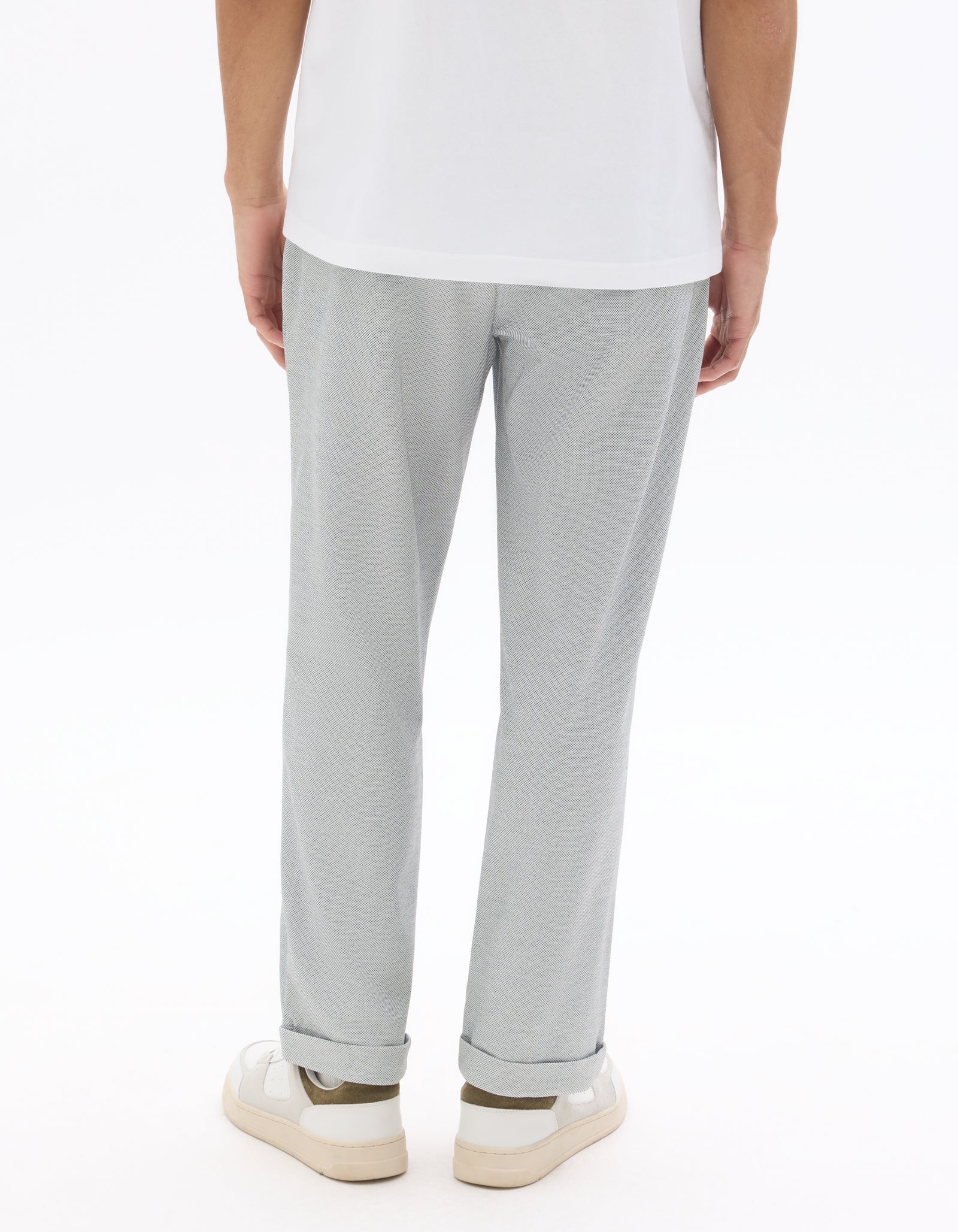 Celio Solid Slim Fit Cotton-Poly-Blend Blue Trousers