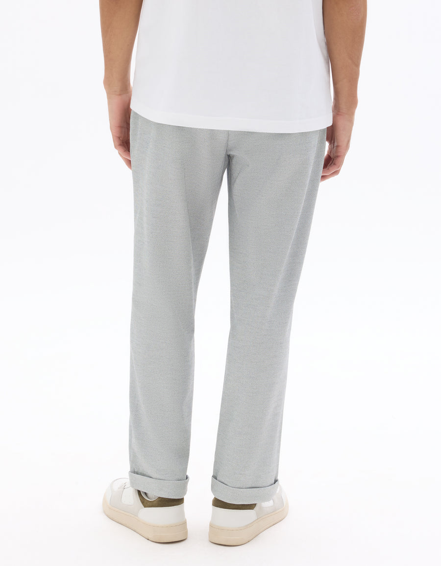 Celio Solid Slim Fit Cotton-Poly-Blend Blue Trousers