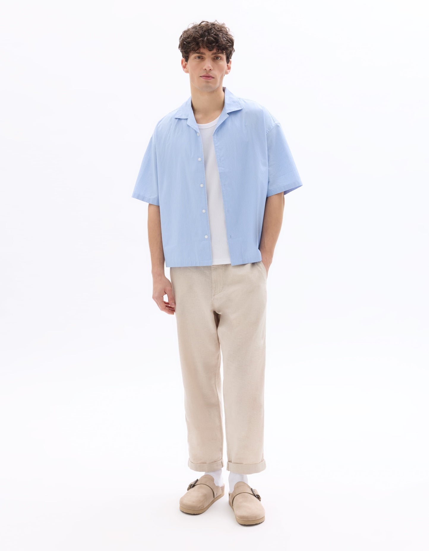 Celio Solid Regular Fit Cotton Poly Blend White Tshirts