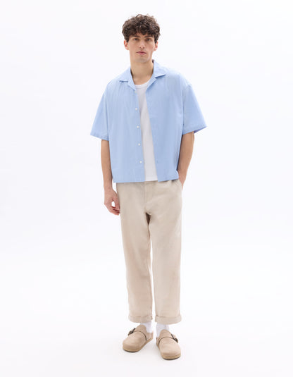 Celio Solid Regular Fit Cotton Poly Blend White Tshirts