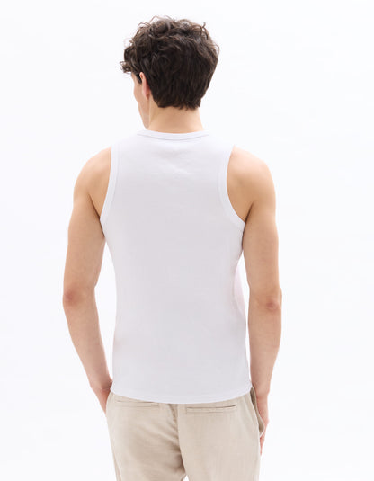 Celio Solid Regular Fit Cotton Poly Blend White Tshirts