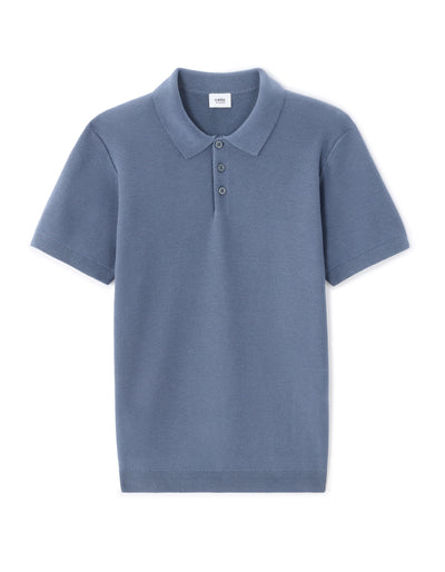 Celio Textured Slim Fit Cotton Blue Tshirts