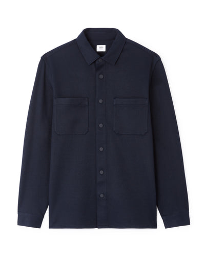 Celio* Oversized Polyester Solid Navy Blue Men Shirt