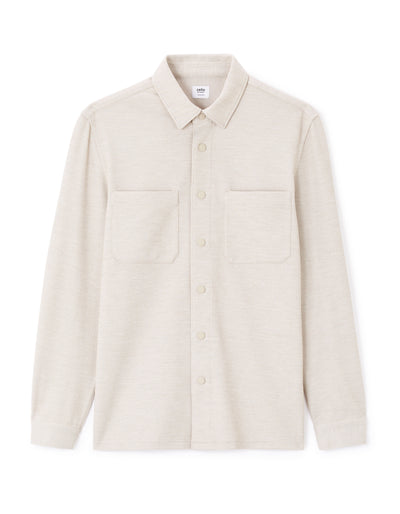 Celio* Solid Overshirt Cotton Beige Shirt