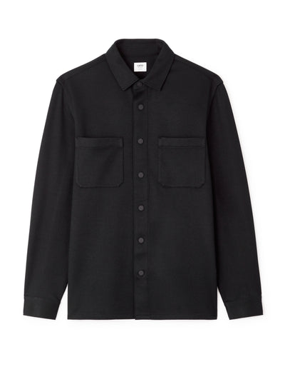 Celio* Solid Oversized Polyester Black Shirt