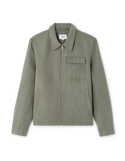 Regular Fit Linen Jacket - Sage Green