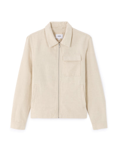 Regular Fit Linen Jacket - Natural