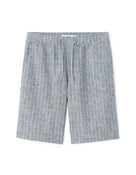 Celio Mens Grey Yarn Dyed Bermuda Linen Blend Bermuda