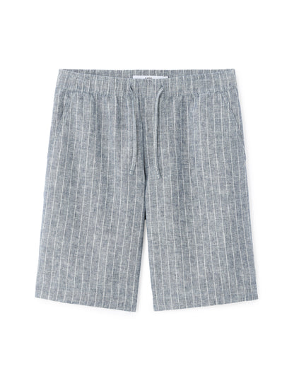 Celio Mens Grey Yarn Dyed Bermuda Linen Blend Bermuda