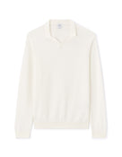 Regular Fit 100% Cotton Polo Collar Sweater - Off White