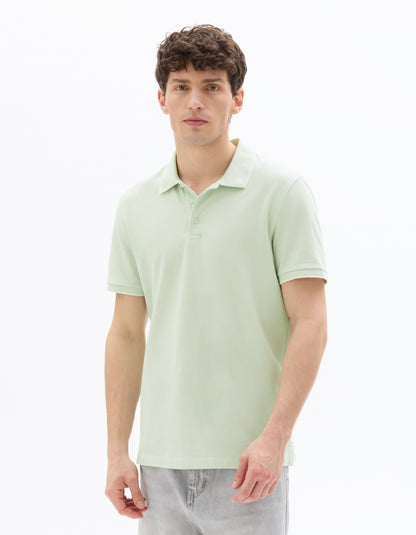 Celio Solid Regular Fit Cotton Green Tshirts