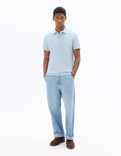 Celio Solid Regular Fit Cotton Blue Tshirts