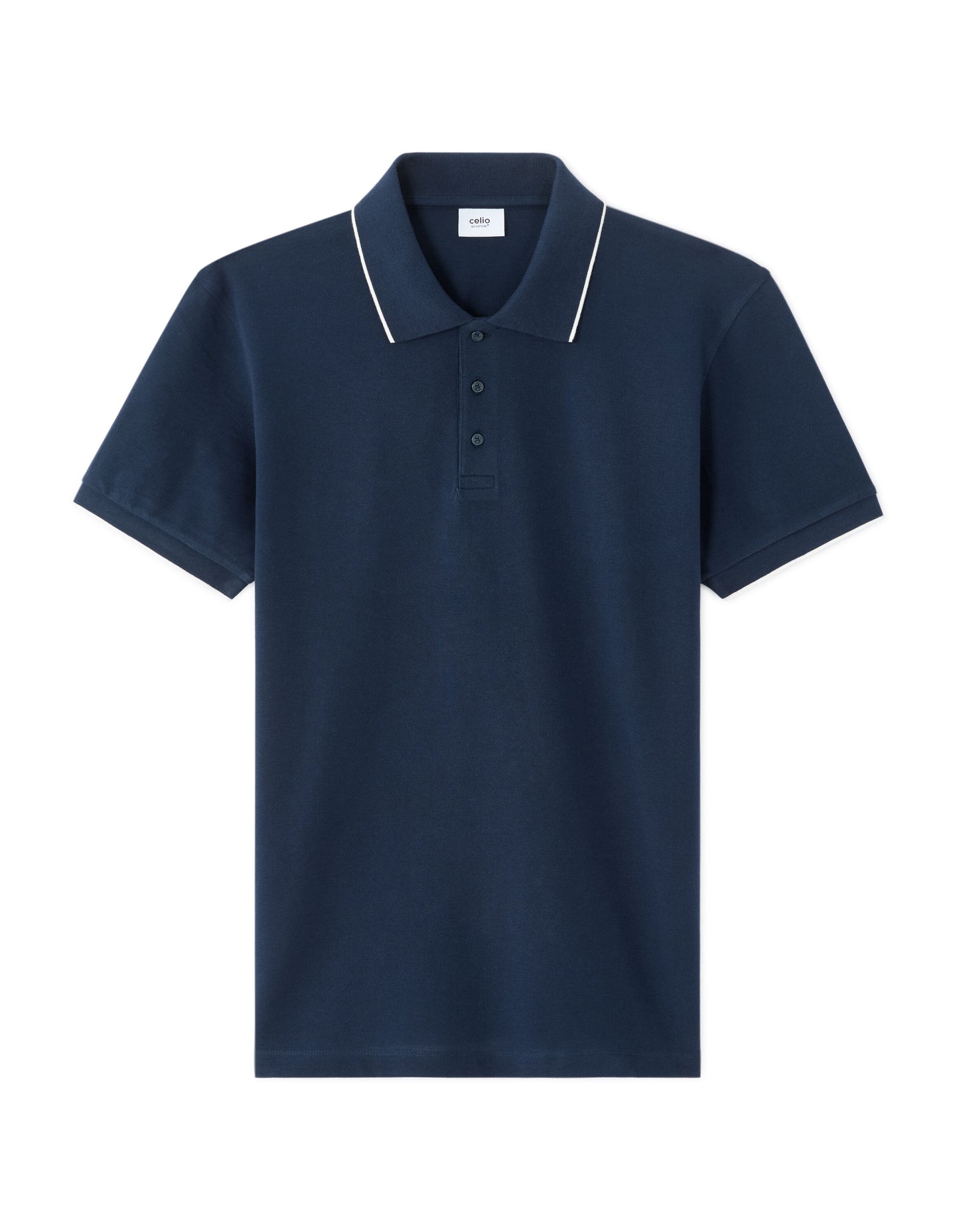 Celio Solid Regular Fit-100% Cotton Tshirt-Navy Blue