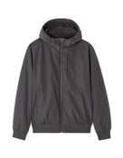Regular Fit 100% Polyester Solid Hooded Jackets - Grey
