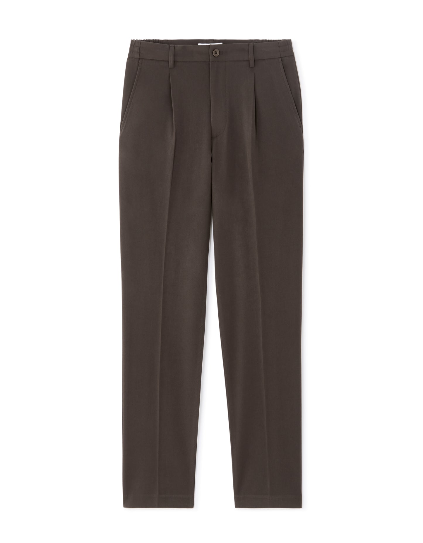 Loose Fit Poly Blend Solid Casual Trouser - Brown