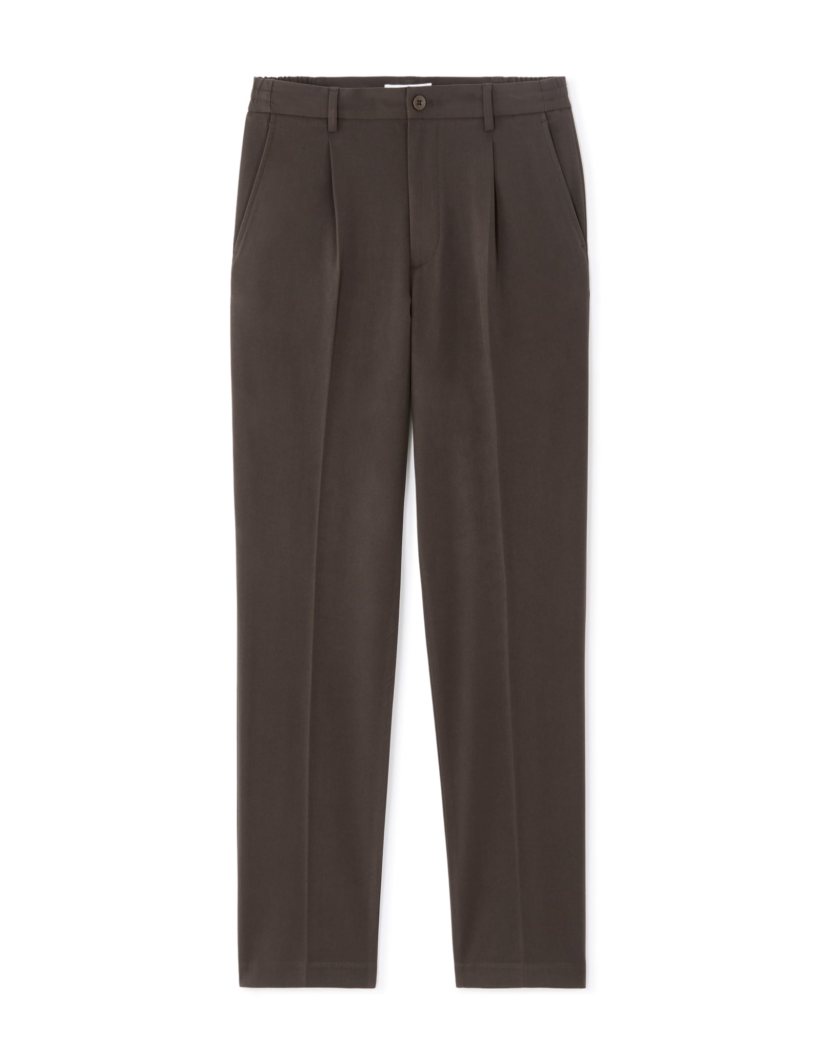 Loose Fit Poly Blend Solid Casual Trouser - Brown