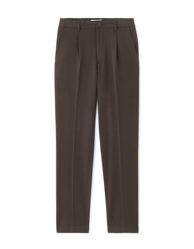 Loose Fit Poly Blend Solid Casual Trouser - Brown