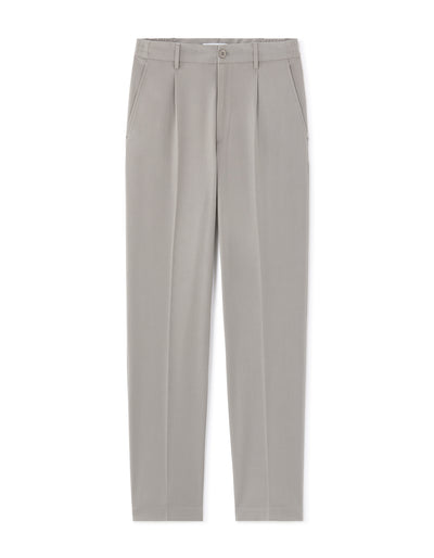 Loose Fit Poly Viscose Casual Trousers - Grey