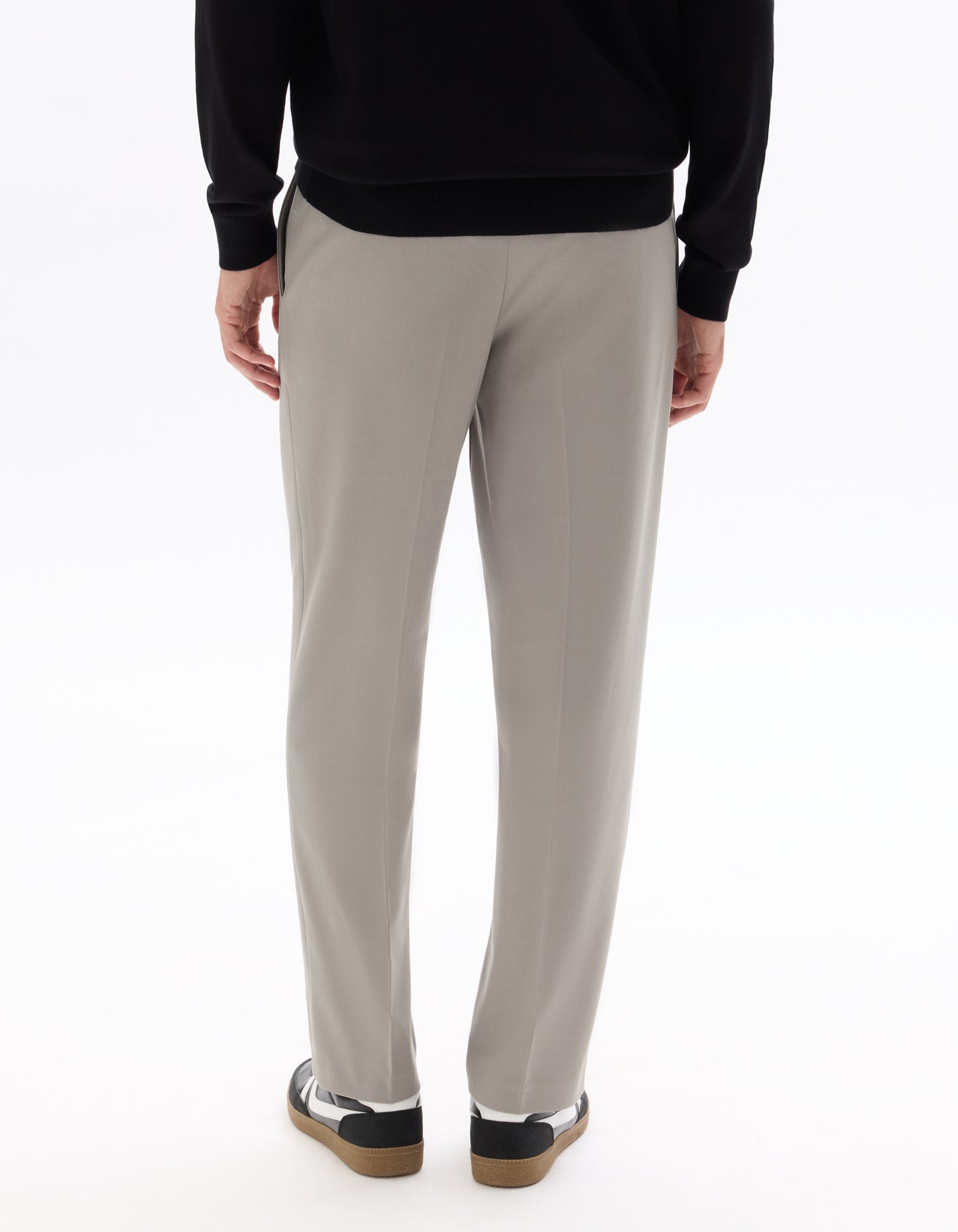 Loose Fit Poly Viscose Casual Trousers - Grey
