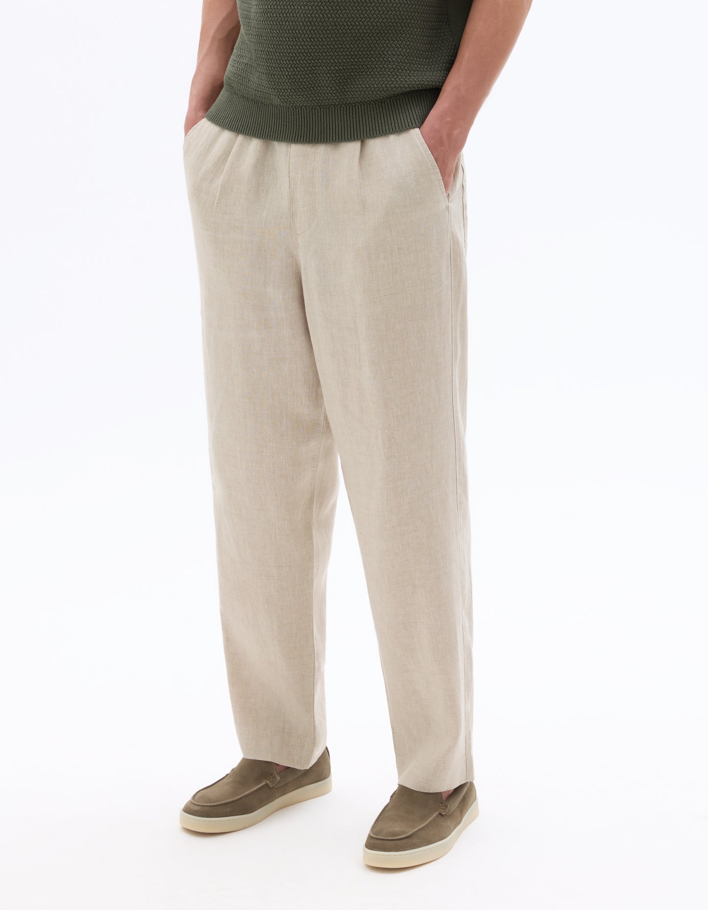 Celio* Linen Loose Fit Grey Trouser
