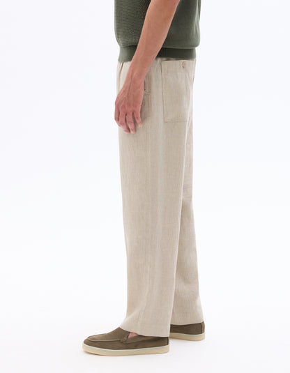 Celio* Linen Loose Fit Grey Trouser