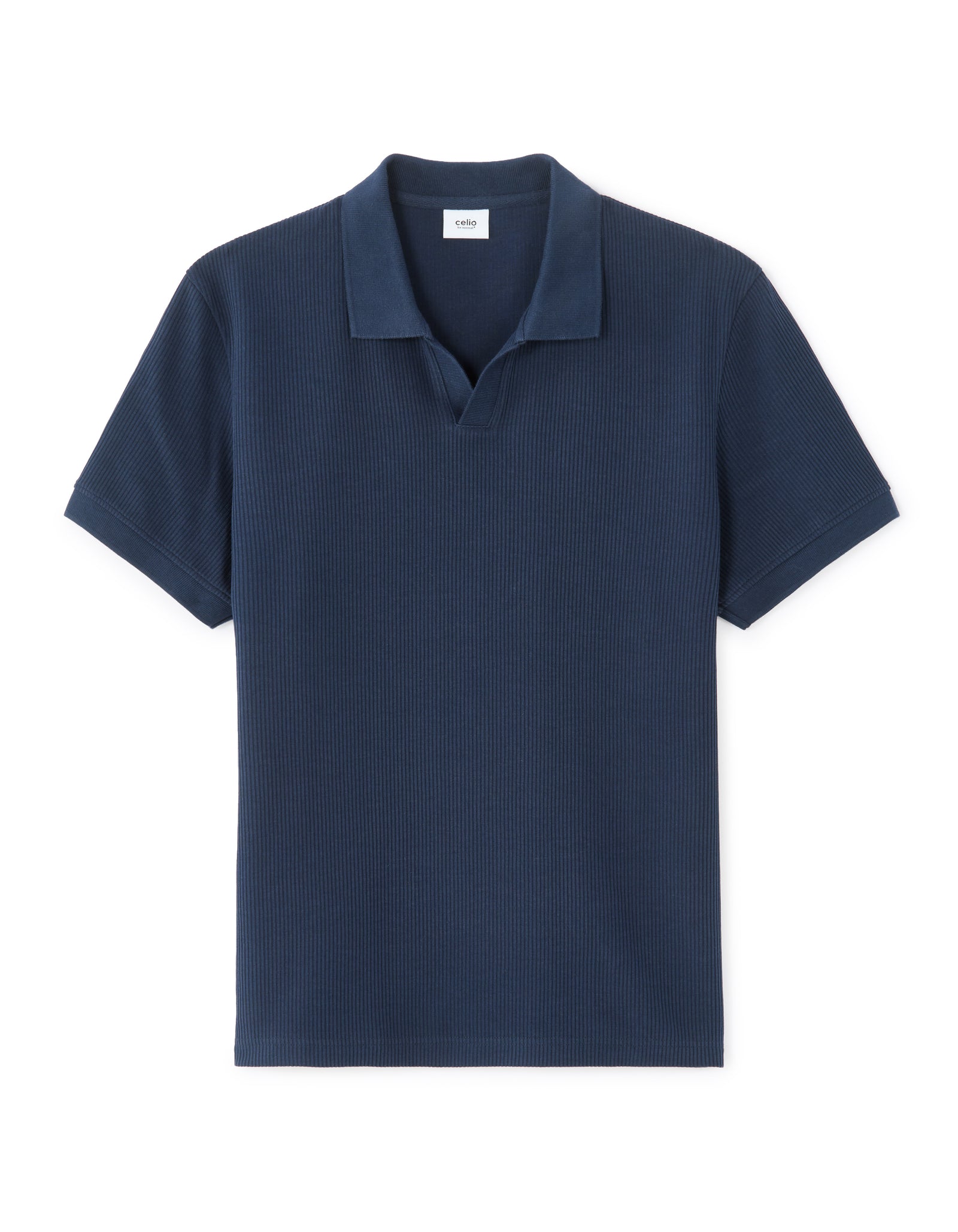 Celio Solid Slim Fit Cotton Navy Blue T-Shirt