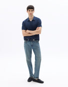Celio Solid Slim Fit Cotton Navy Blue T-Shirt