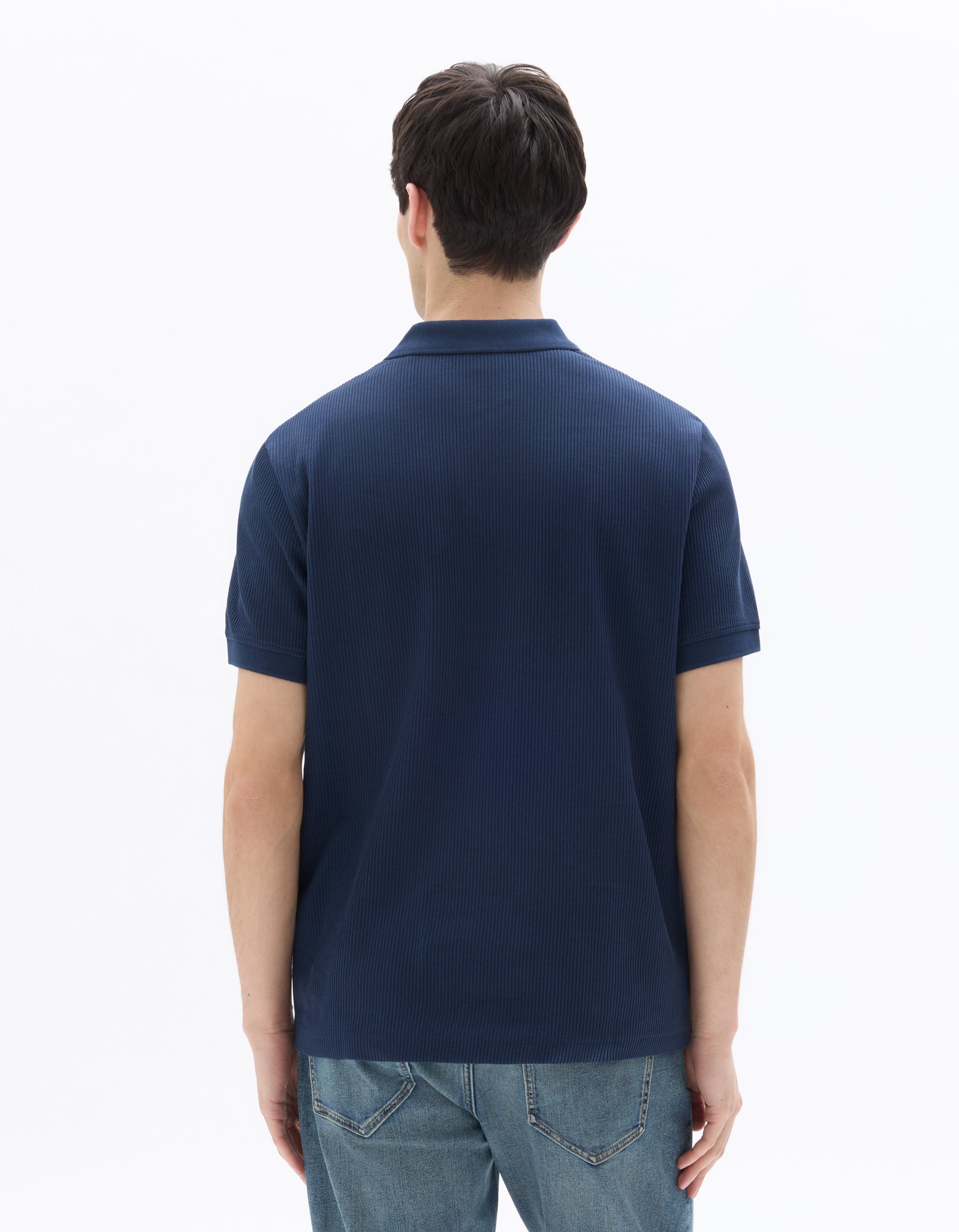 Celio Solid Slim Fit Cotton Navy Blue T-Shirt