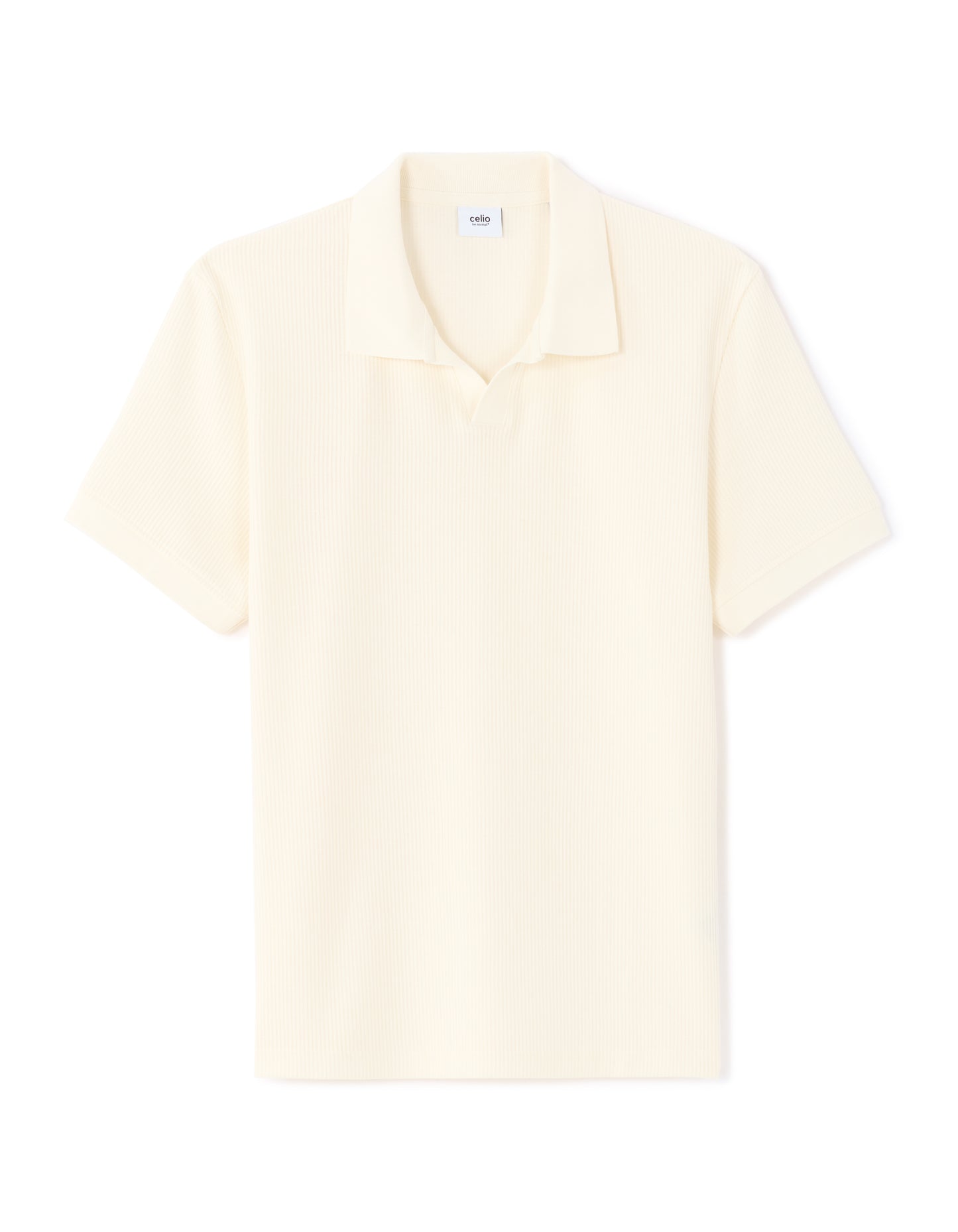 Celio Solid  Cotton Off White T-Shirt