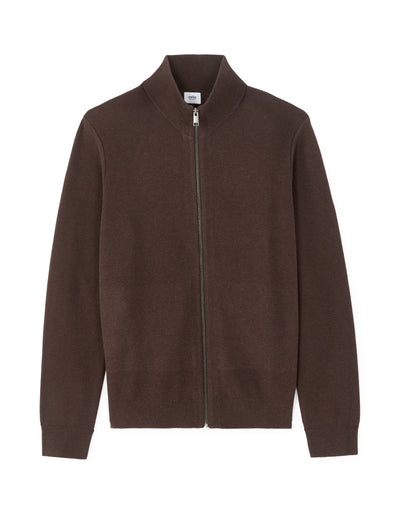 Regular Fit 100% Cotton High Neck Sweaters - Brown