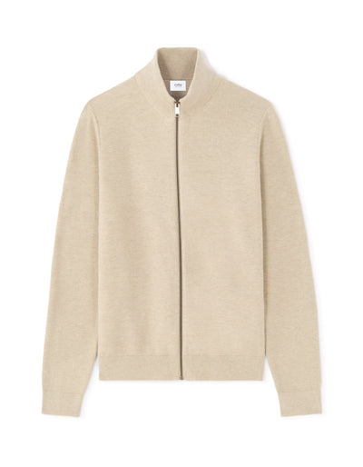 Regular Fit 100% Cotton Solid Round neck Sweaters - Beige