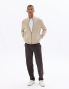 Regular Fit 100% Cotton Solid Round neck Sweaters - Beige
