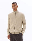 Regular Fit 100% Cotton Solid Round neck Sweaters - Beige