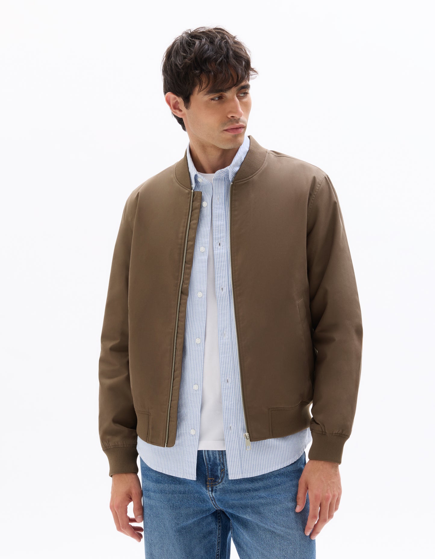 Regular Fit 100% Cotton Solid Round neck Jackets