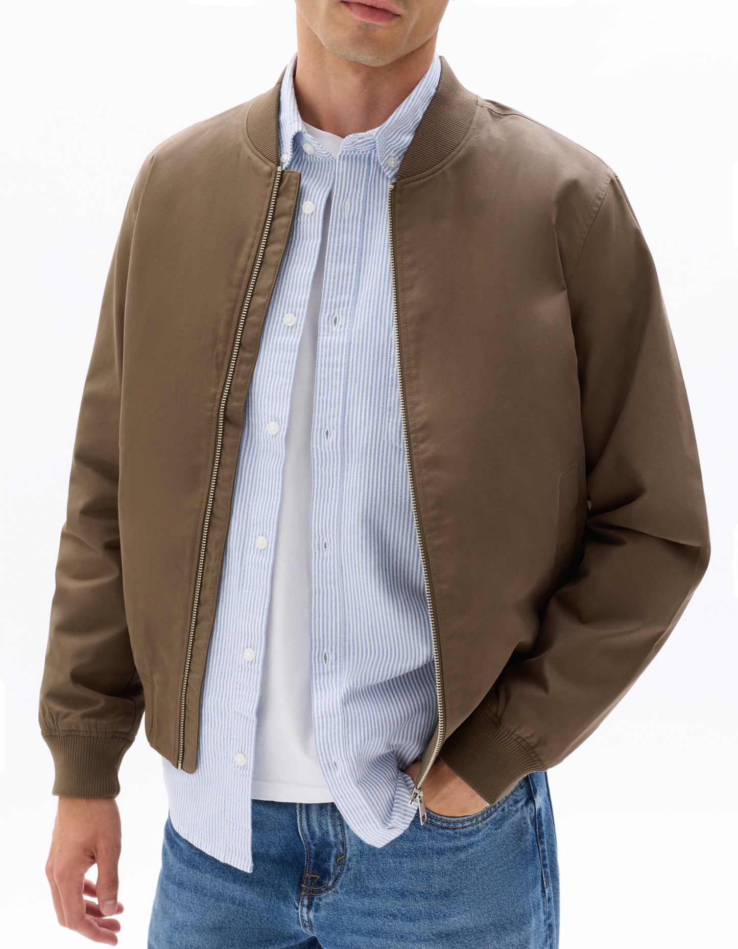 Regular Fit 100% Cotton Solid Round neck Jackets