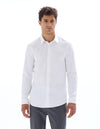 Celio* Solid White Slim Fit Men Cotton Shirts