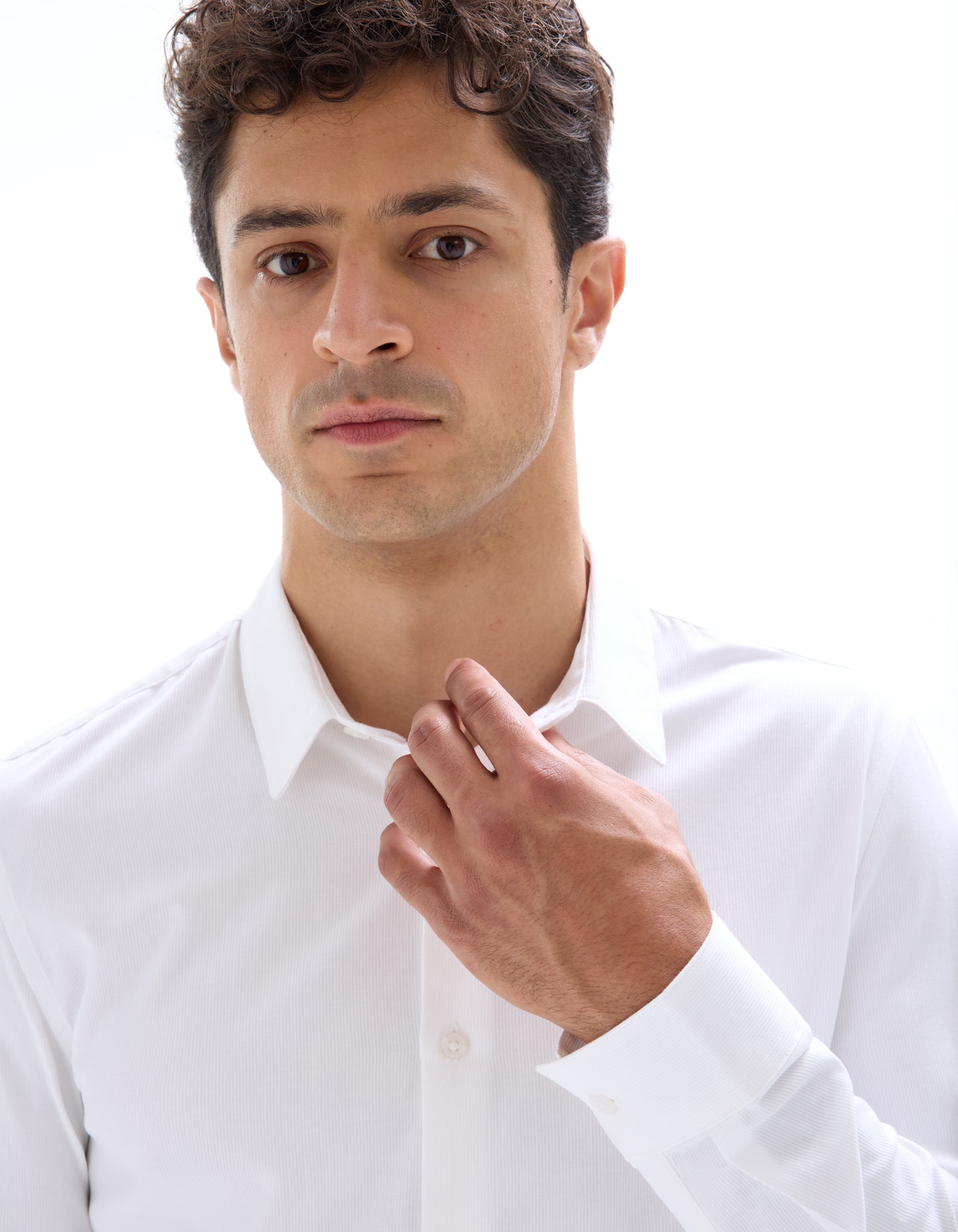 Celio* Solid White Slim Fit Men Cotton Shirts