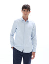 Celio* Solid Men Casual Blue Cotton Slim Fit Shirts