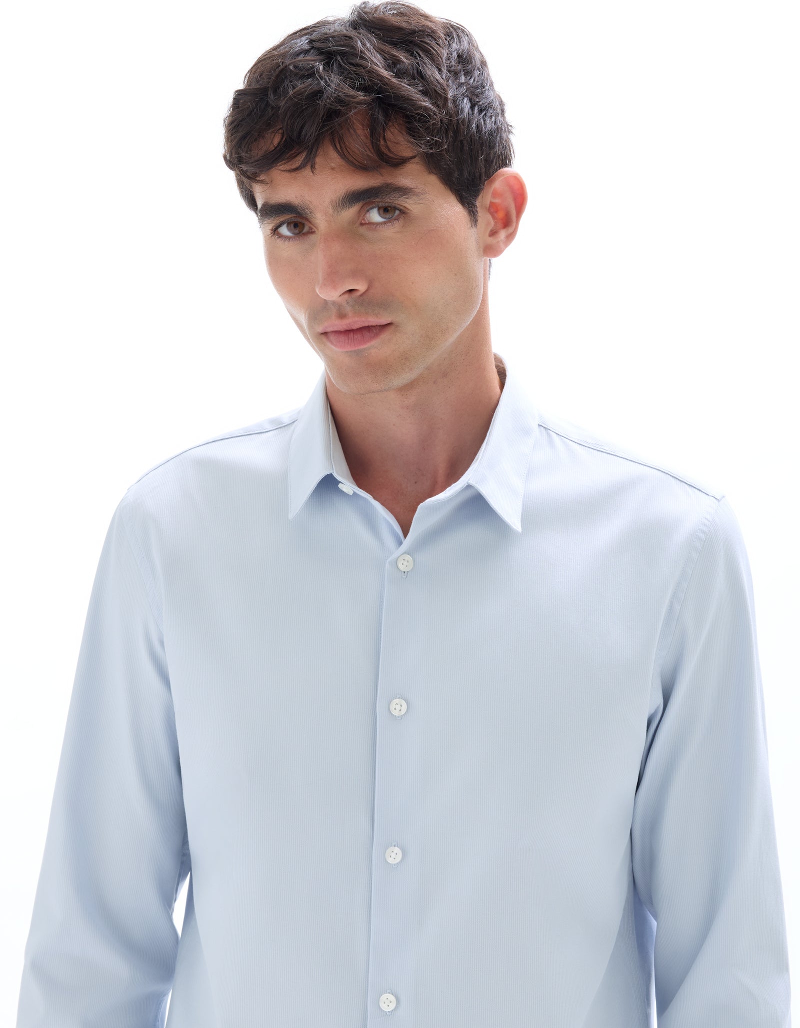 Celio* Solid Men Casual Blue Cotton Slim Fit Shirts