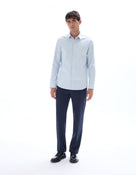 Celio* Solid Men Casual Blue Cotton Slim Fit Shirts