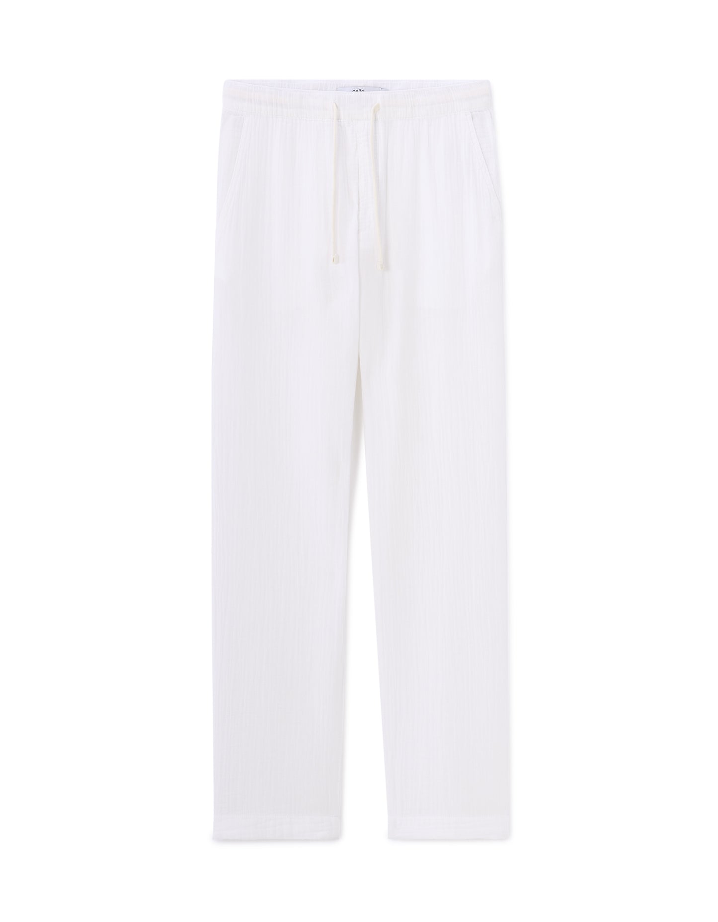 Celio Solid  Cotton White Casual Trouser