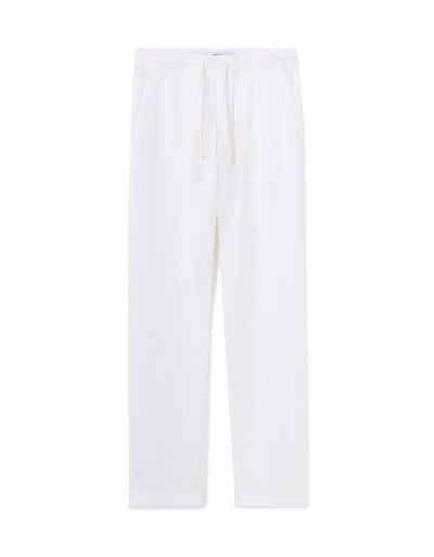 Relaxed Fit 100% Cotton Casual Trousers - White