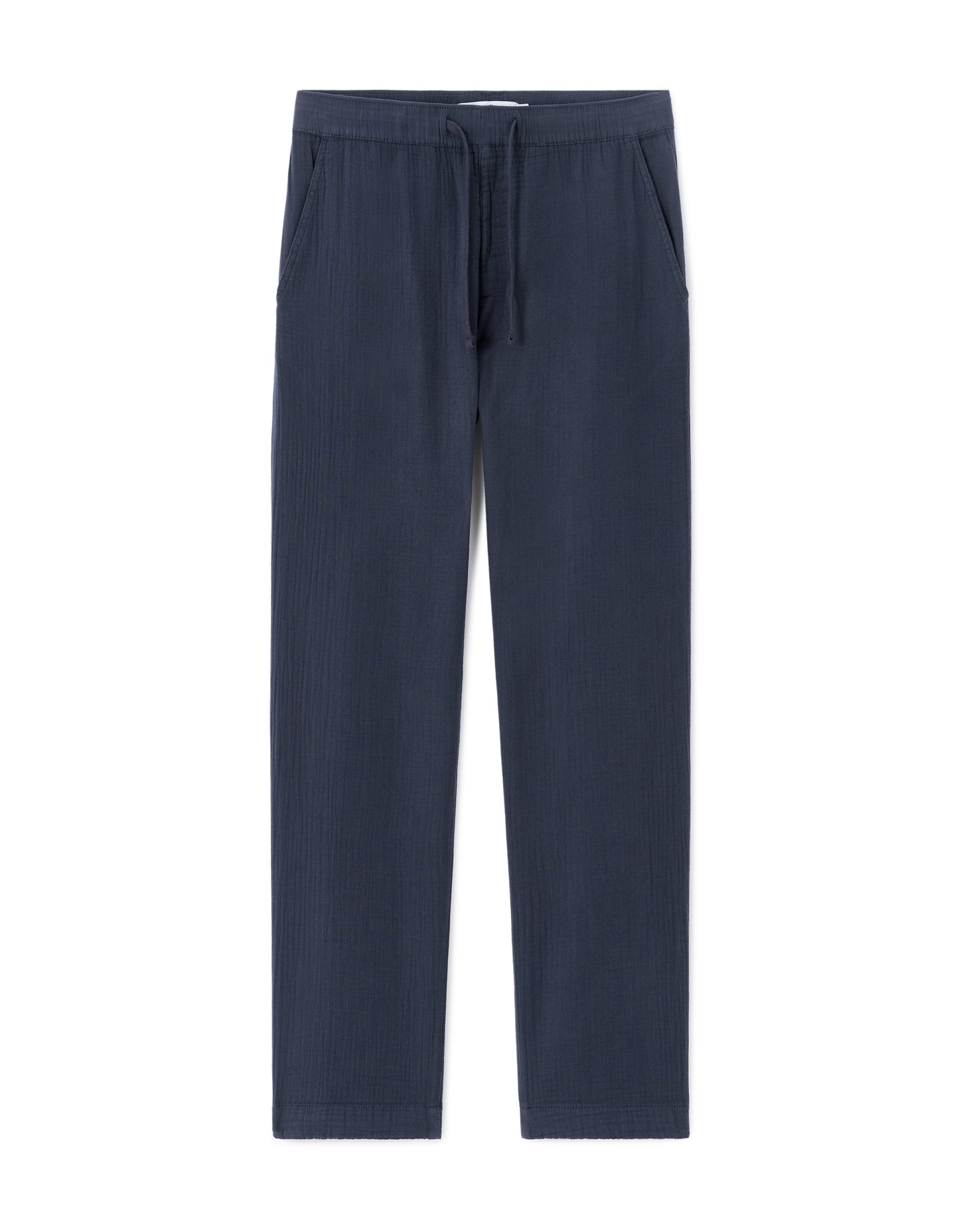 Celio Solid Cotton Navy Casual Trouser