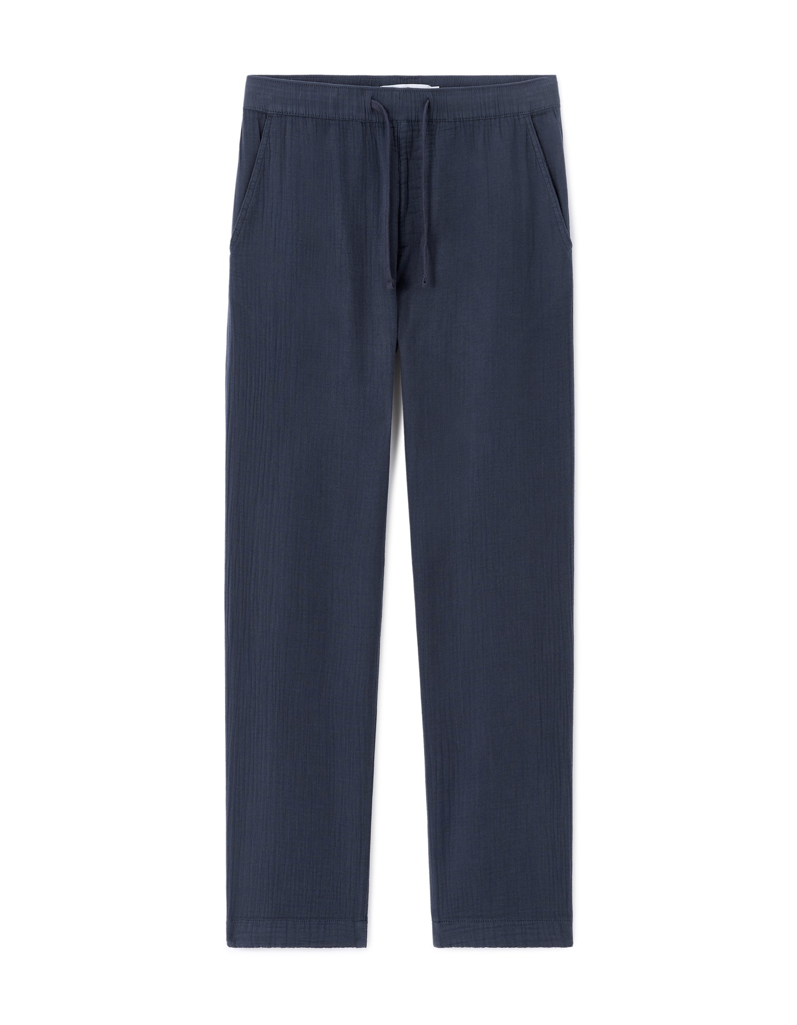 Celio Solid Cotton Navy Casual Trouser